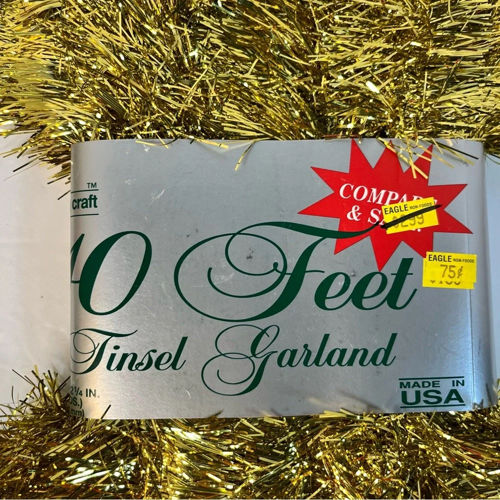 Gold Tinsel‎ Garland - 40 Feet